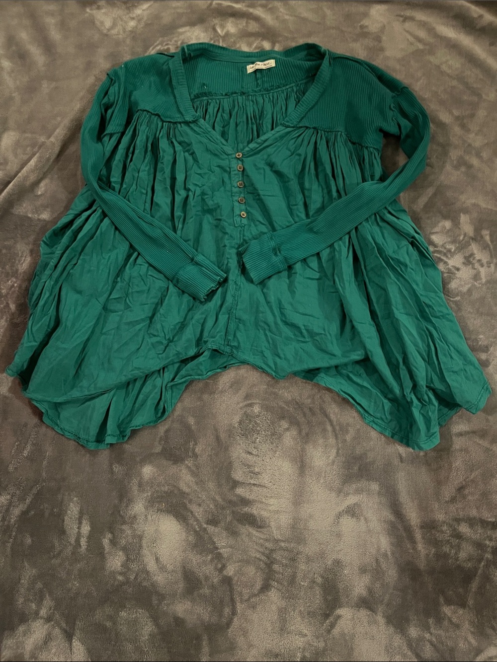 We The Free Emerald Button-Peasant Tunic